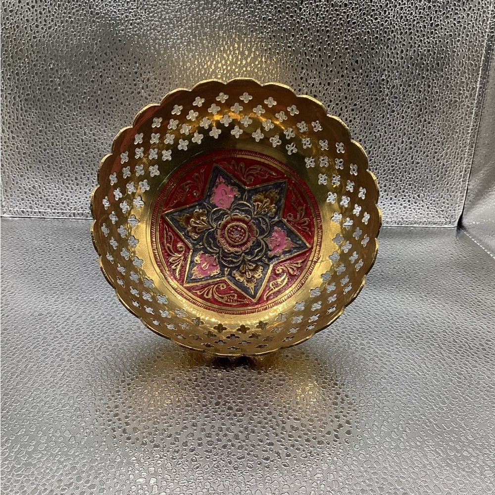 Decorative Gold and Red Bowl